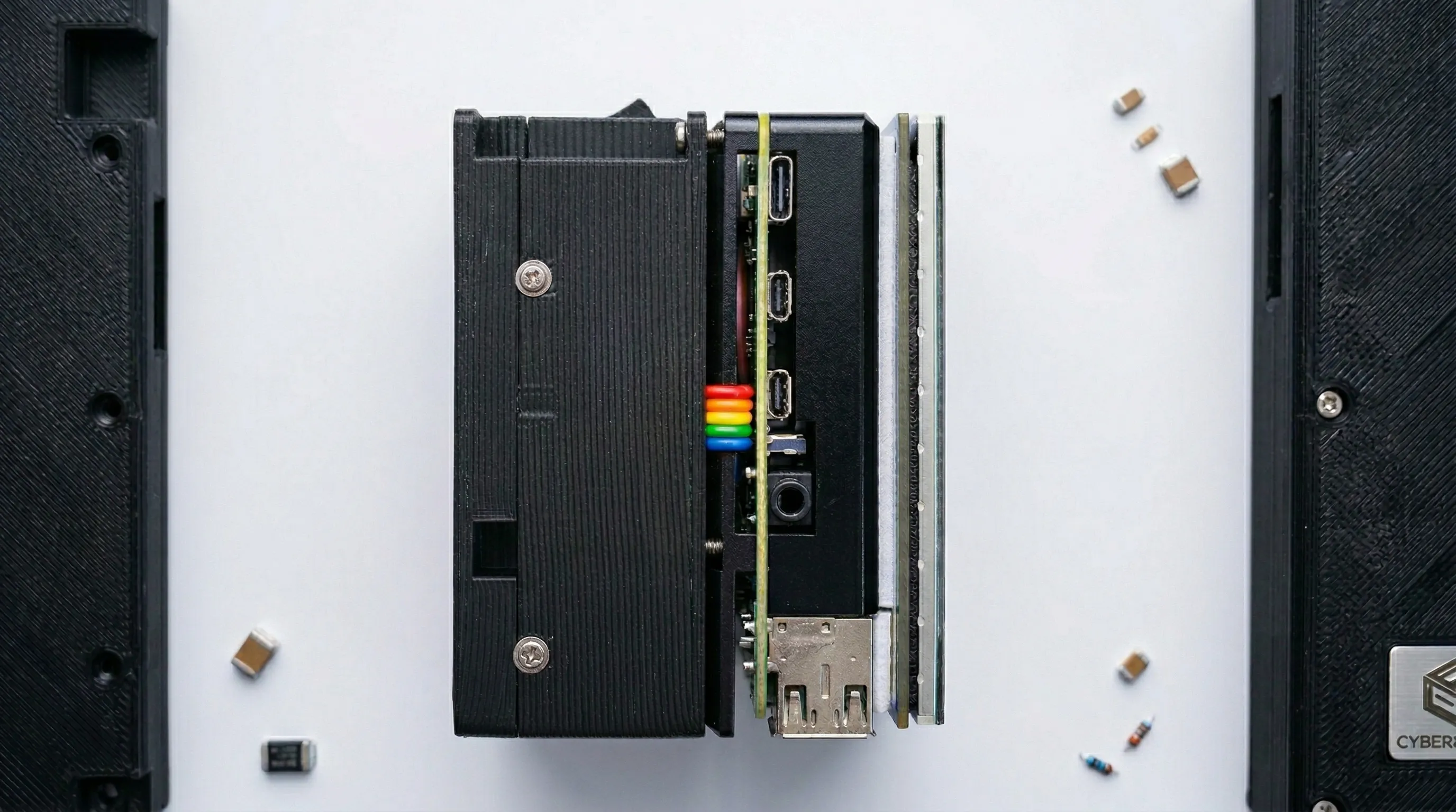 Side view of the single-board computer unit in the assistive device